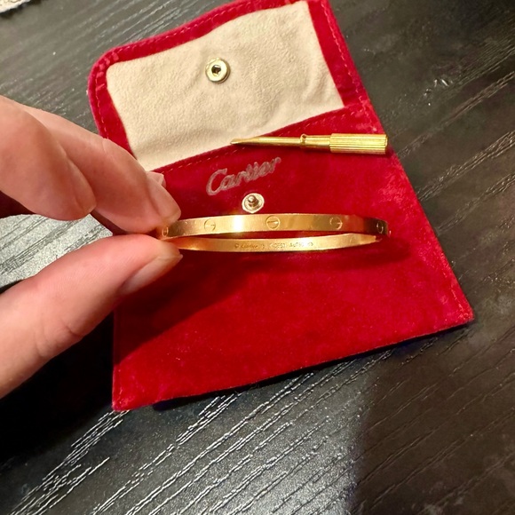 Cartier Jewelry - Cartier 18k Rose Gold Love Bracelet Small Model Size 16